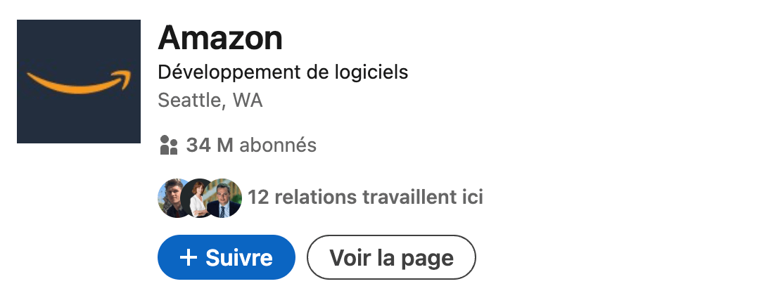 Amazon sur Linkedin